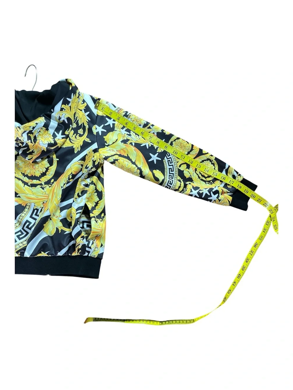 NWOT VERSACE Kids Boys Black Gold Baroque Star Full-Zip Hoodie Jacket S14 / 160